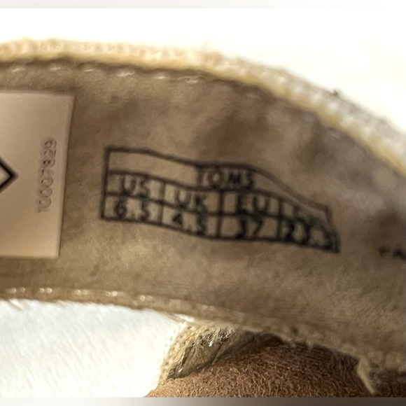 Toms Beige Wedge Sandals Adjustable Strap Cork Wedge Women’s Size 6.5 - Picture 10 of 11